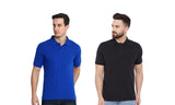 Men's T-shirt Solid Polo Neck Polly Cotton (Pack of 2)
